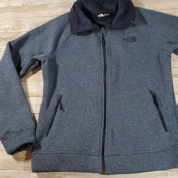 The North Face Crescent Raschel Full Zip Jacket Shady‎ Blue Heather Size Small - Picture 4 of 11